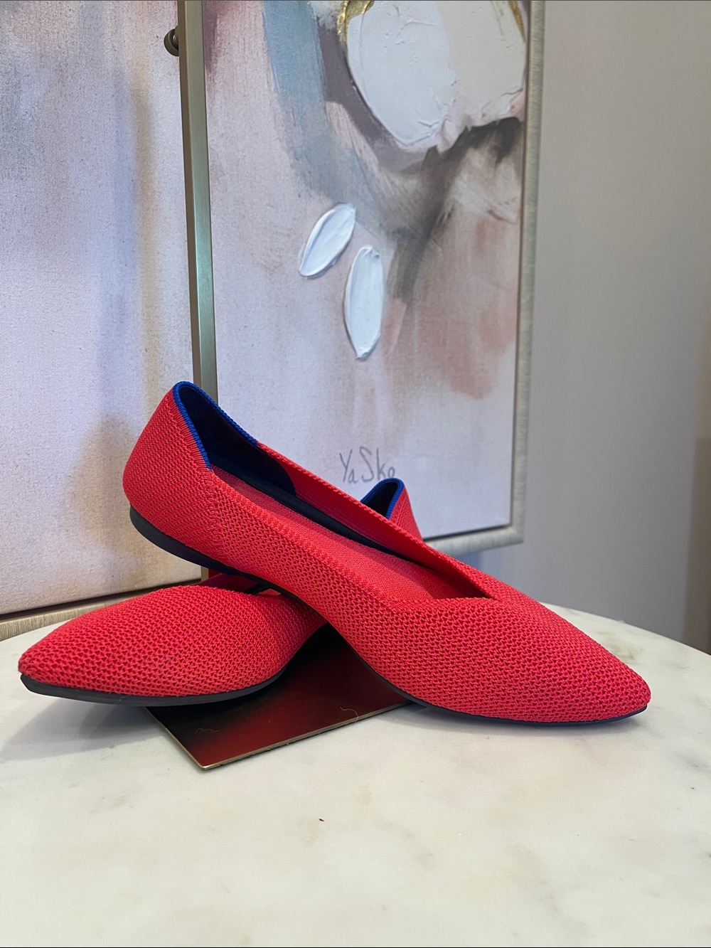 Rothy's Red Pointed Knit Flats - Size 6m - Picture 2 of 7